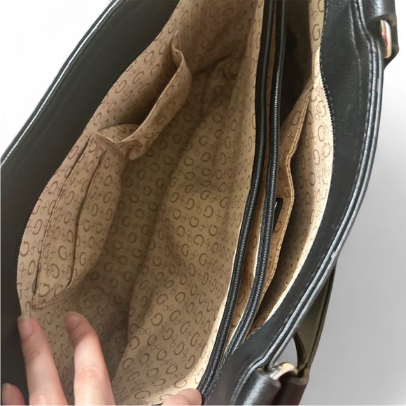 GUESS Black Monogram Tote Handbag - Picture 4 of 8